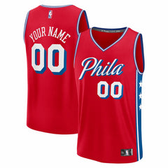 NBA Philadelphia 76ers Fastbreak Custom Jersey - Statement Edition - Red