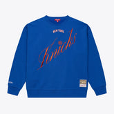 New York Knicks Women's Hardwood Classics Script Lightweight Sweatshirt Royal