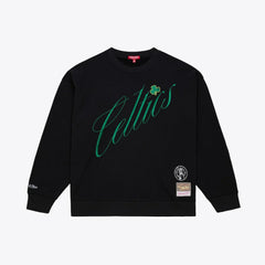 Boston Celtics Women's Hardwood Classics Script Lightweight Sweatshirt Black