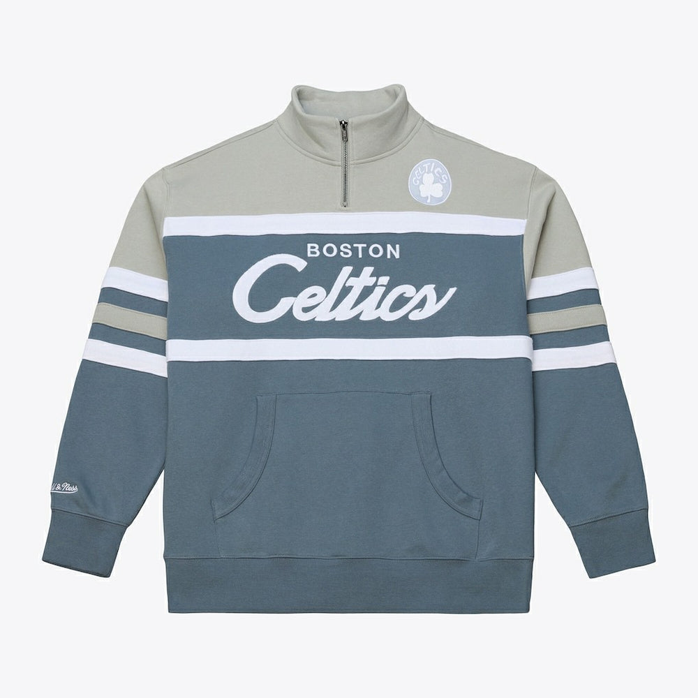 Boston Celtics Thunderstorm Head Coach Quarter-Zip Jacket Blue