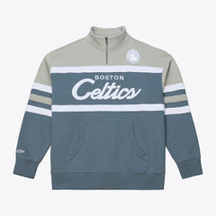 Boston Celtics Thunderstorm Head Coach Quarter-Zip Jacket Blue