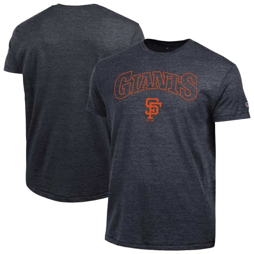 San Francisco Giants Champion Cooperstown Wordmark Lockup Tri-Blend T-Shirt - Black T-shirts
