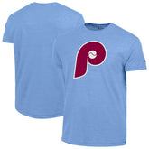 Philadelphia Phillies Champion Cooperstown Logo Tri-Blend T-Shirt - Light Blue T-shirts