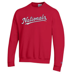 Washington Nationals Champion Powerblend Wordmark Sweatshirt - Red Sweatshirts