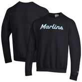 Miami Marlins Champion Powerblend Wordmark Sweatshirt - Black Sweatshirts