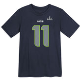 Jaxon Smith-Njigba Seattle Seahawks Preschool Super Bowl LX Patch Name & Number T-Shirt College Navy