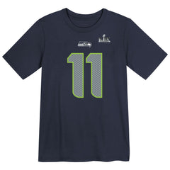 Jaxon Smith-Njigba Seattle Seahawks Preschool Super Bowl LX Patch Name & Number T-Shirt College Navy