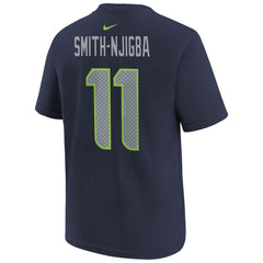 Jaxon Smith-Njigba Seattle Seahawks Youth Super Bowl LX Patch Name & Number T-Shirt College Navy