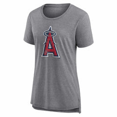 Los Angeles Angels Women's Heritage Personalized Any Name & Number Tri-Blend T-Shirt - Gray T-shirts