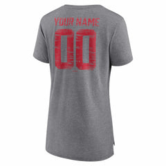 Philadelphia Phillies Women's Heritage Personalized Any Name & Number Tri-Blend T-Shirt - Gray T-shirts