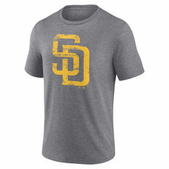 San Diego Padres Heritage Personalized Any Name & Number Tri-Blend T-Shirt - Gray T-shirts