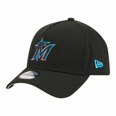 Miami Marlins New Era Youth 9FORTY A-Frame Adjustable Hat - Black Hats