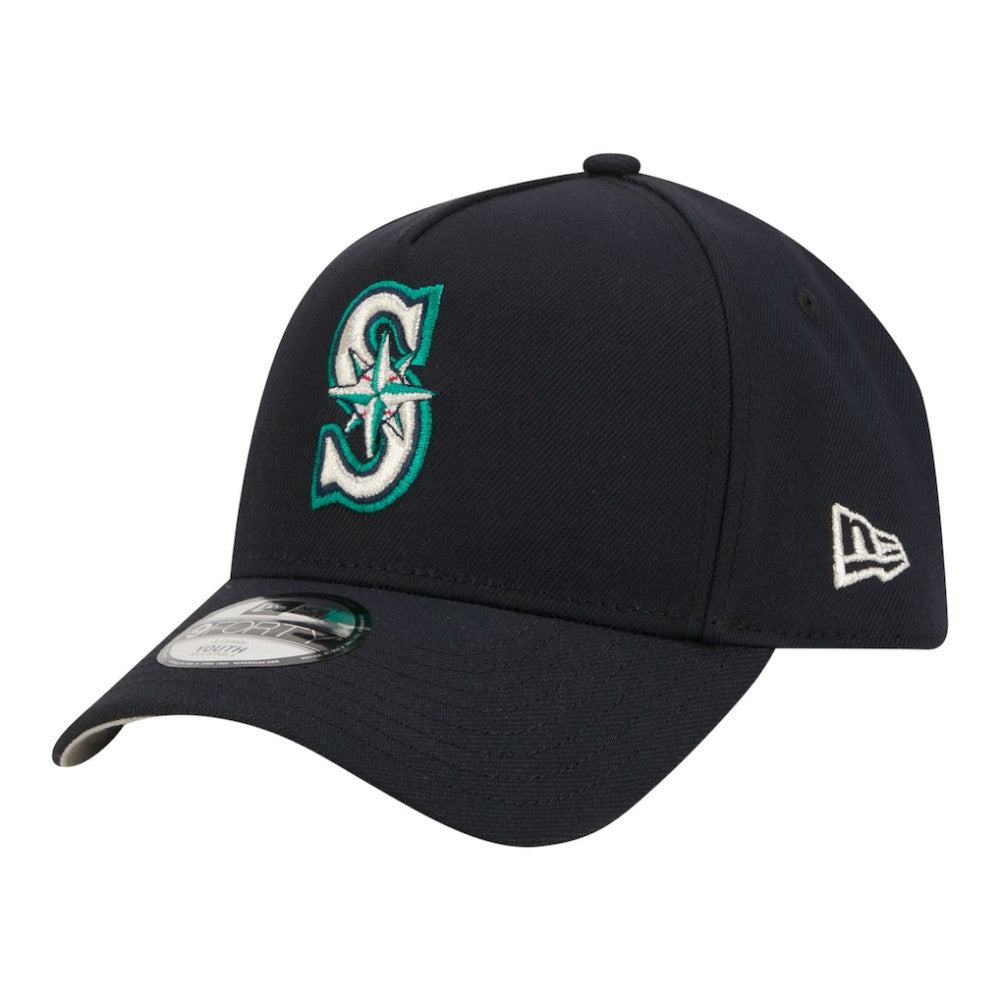 Seattle Mariners New Era Youth 9FORTY A-Frame Adjustable Hat - Navy Hats