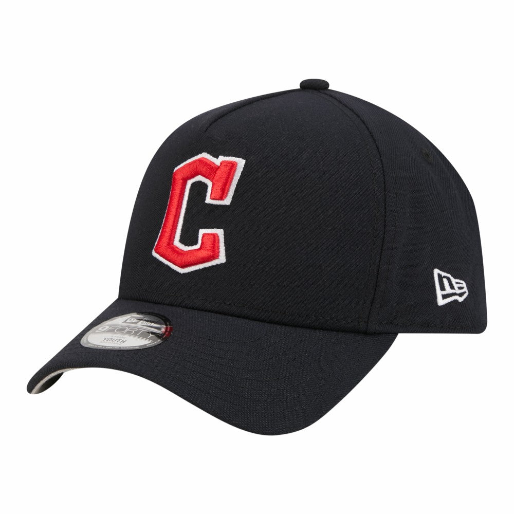 Cleveland Guardians New Era Youth 9FORTY A-Frame Adjustable Hat - Navy Hats