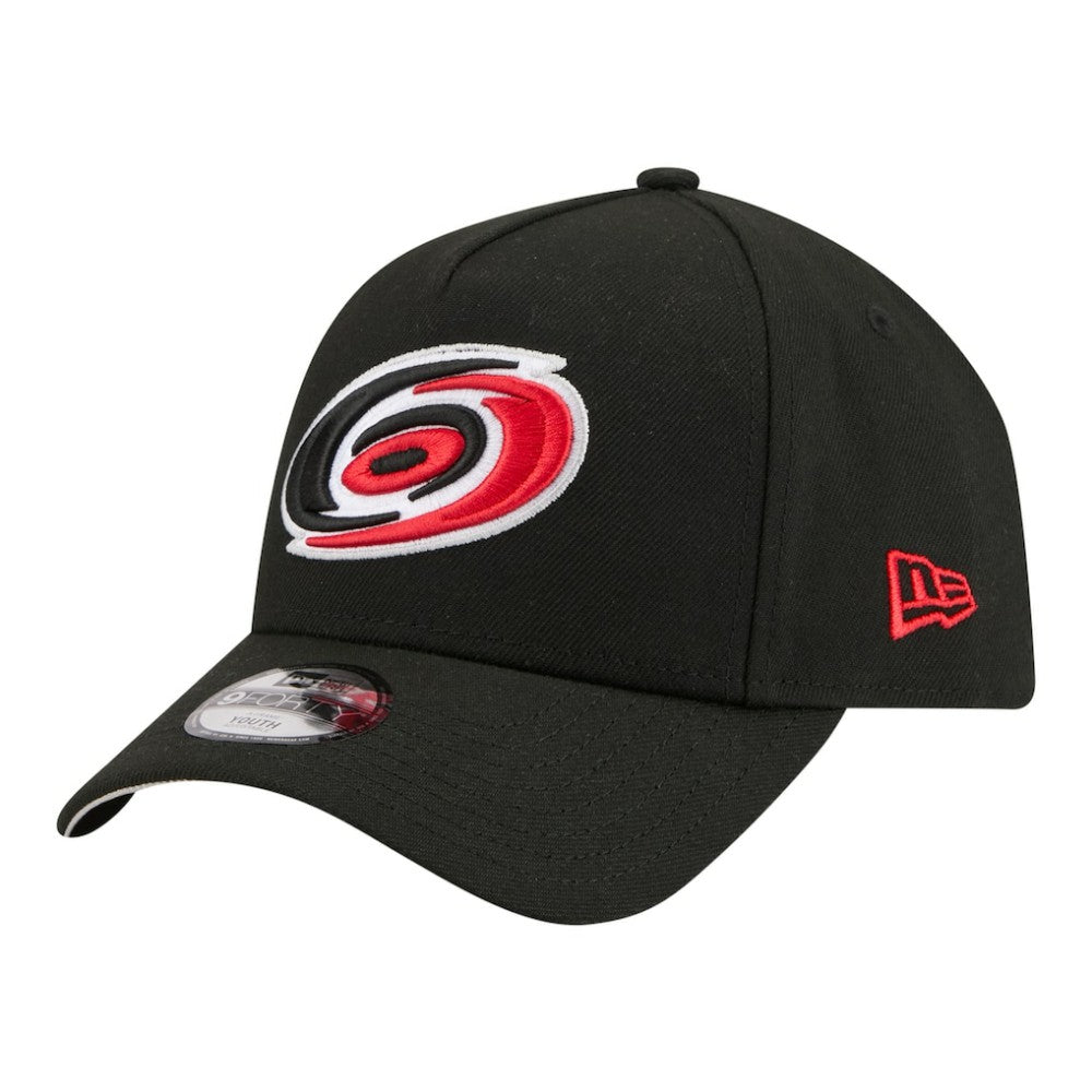 NHL Carolina Hurricanes New Era Youth 9FORTY A-Frame Adjustable Hat - Black