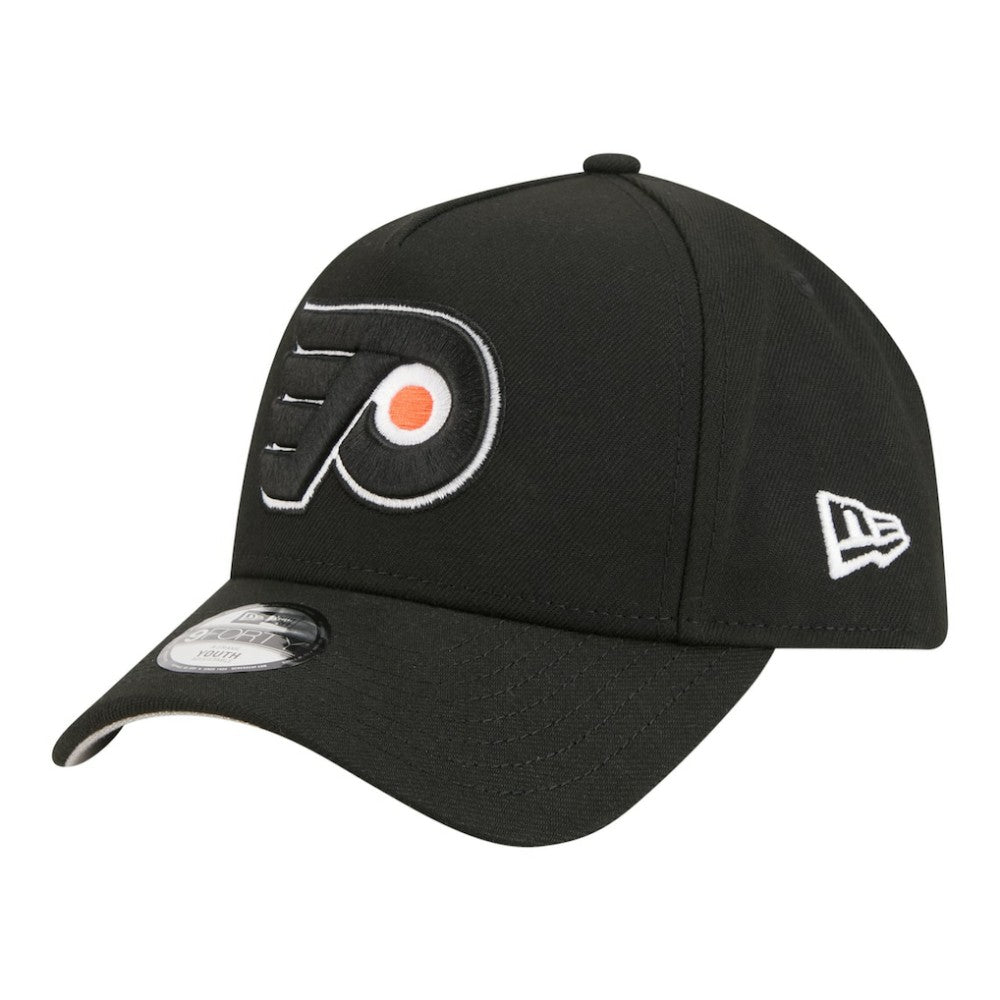 NHL Philadelphia Flyers New Era Youth 9FORTY A-Frame Adjustable Hat - Black