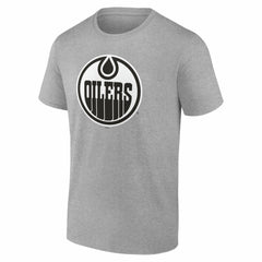 NHL,Custom Edmonton Oilers Big & Tall Personalized Name & Number Monochrome T-Shirt - Gray