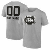 NHL,Custom Montreal Canadiens Big & Tall Personalized Name & Number Monochrome T-Shirt - Gray