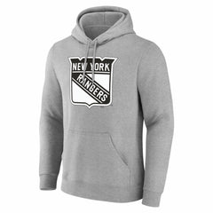 NHL,Custom New York Rangers Big & Tall Personalized Name & Number Monochrome Pullover Hoodie - Gray