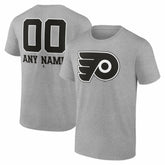 NHL,Custom Philadelphia Flyers Big & Tall Personalized Name & Number Monochrome T-Shirt - Gray