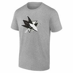NHL,Custom San Jose Sharks Big & Tall Personalized Name & Number Monochrome T-Shirt - Gray