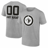 NHL,Custom Winnipeg Jets Big & Tall Personalized Name & Number Monochrome T-Shirt - Gray