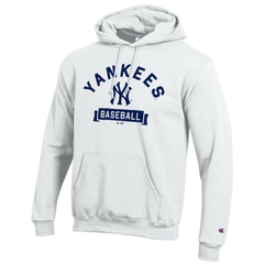New York Yankees Champion Eco Powerblend Hoodie - White Hoodies