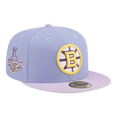 NHL Boston Bruins New Era Lavender Bloom 59FIFTY Fitted Hat - Light Purple/Purple
