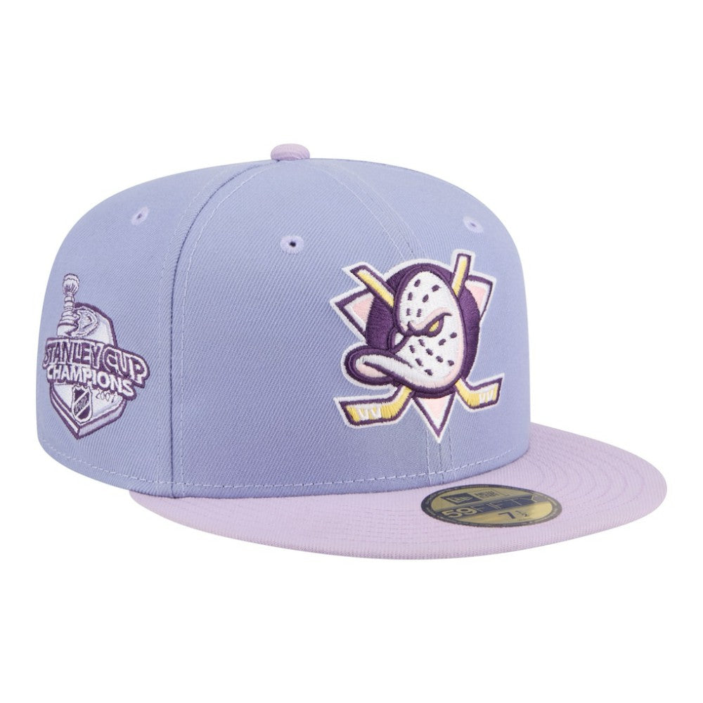 NHL Anaheim Ducks New Era Lavender Bloom 59FIFTY Fitted Hat - Light Purple/Purple