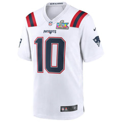 NFL Drake Maye New England Patriots Super Bowl LX Patch Game Jersey - White