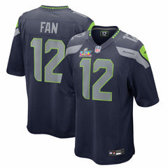 NFL 12s Seattle Seahawks Super Bowl LX Patch Game Jersey - College Navy
