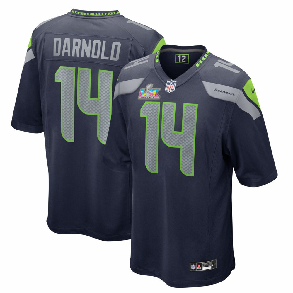 NFL Sam Darnold Seattle Seahawks Super Bowl LX Patch Game Jersey - College Navy
