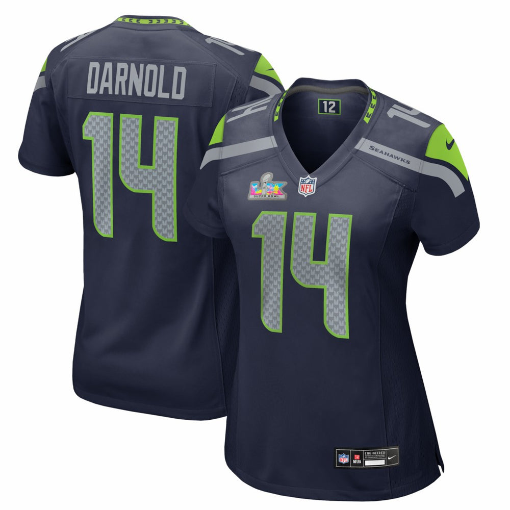 NFL Sam Darnold Seattle Seahawks Women's Super Bowl LX Patch Game Jersey - College Navy