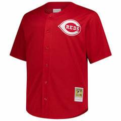 MLB Deion Sanders Cincinnati Reds Mitchell & Ness Big & Tall Cooperstown Mesh Batting Practice Jersey - Red