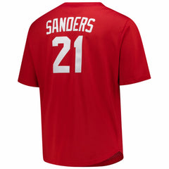 MLB Deion Sanders Cincinnati Reds Mitchell & Ness Big & Tall Cooperstown Mesh Batting Practice Jersey - Red