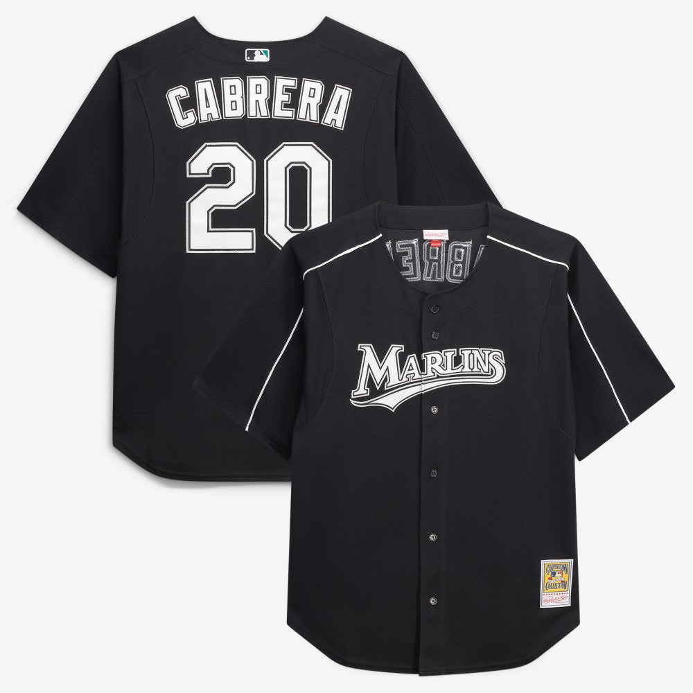 MLB Miguel Cabrera Miami Marlins Mitchell & Ness Big & Tall Cooperstown Mesh Batting Practice Jersey - Black