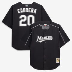 MLB Miguel Cabrera Miami Marlins Mitchell & Ness Big & Tall Cooperstown Mesh Batting Practice Jersey - Black