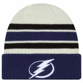 NHL Tampa Bay Lightning New Era Vintage Cuffed Knit Hat - Cream/Blue
