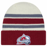 NHL Colorado Avalanche New Era Vintage Cuffed Knit Hat - Cream/Burgundy