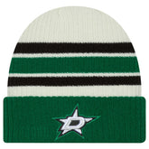 NHL Dallas Stars New Era Vintage Cuffed Knit Hat - Cream/Kelly Green