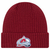 NHL Colorado Avalanche New Era Waffle Cuffed Knit Hat - Burgundy