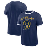 Milwaukee Brewers Darius Rucker Collection by Fanatics Washed Ringer T-Shirt - Navy T-shirts