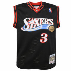 NBA Allen Iverson Philadelphia 76ers Youth 2000-01 Swingman Road Jersey - Black