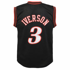 NBA Allen Iverson Philadelphia 76ers Youth 2000-01 Swingman Road Jersey - Black