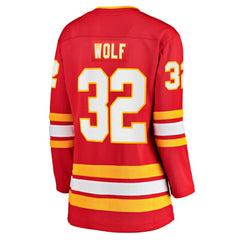 NHL Dustin Wolf Calgary Flames Fanatics Women's Home Breakaway Jersey - Red