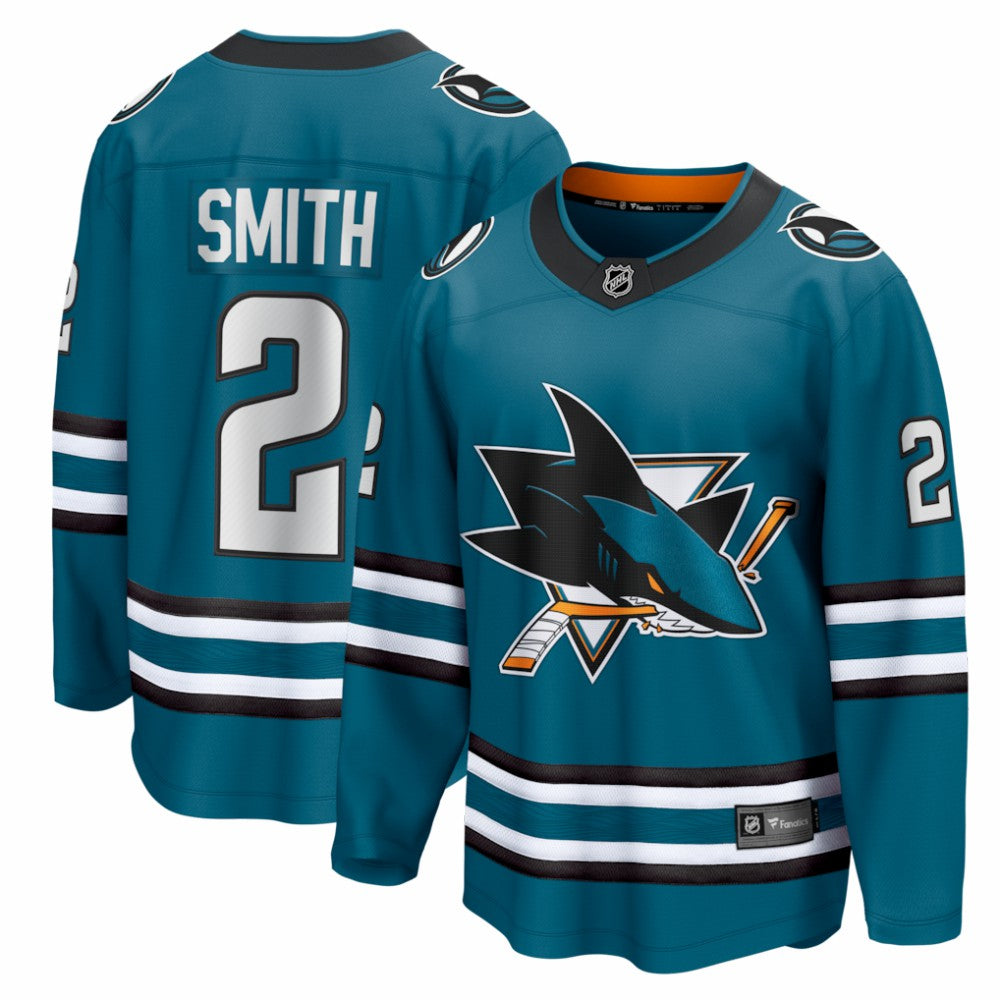 NHL Will Smith San Jose Sharks Fanatics Home Breakaway Jersey - Teal