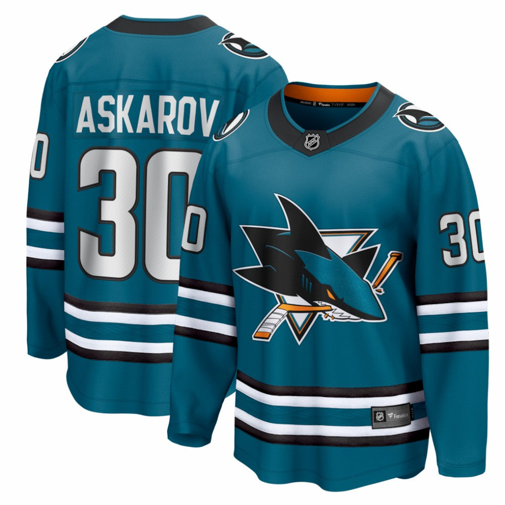 NHL Yaroslav Askarov San Jose Sharks Fanatics Home Breakaway Jersey - Teal