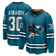 NHL Yaroslav Askarov San Jose Sharks Fanatics Home Breakaway Jersey - Teal