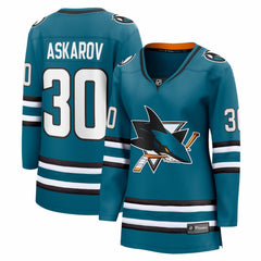 NHL Yaroslav Askarov San Jose Sharks Fanatics Women's Home Breakaway Jersey - Teal