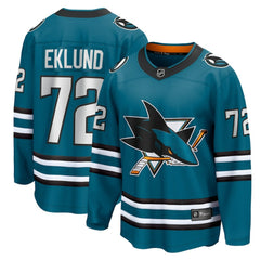 NHL William Eklund San Jose Sharks Fanatics Home Breakaway Jersey - Teal